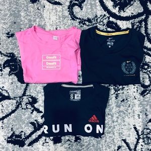 Nike reebok adidas gym tee bundle